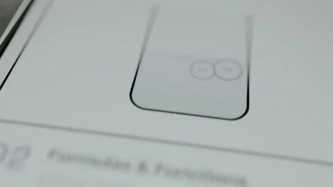 Person taps the digital button to brew a formula, Formulas and Functions Stock Footage 331592740
