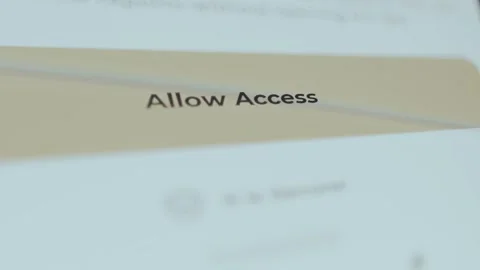 Person taps the option labeled Allow Access, user granting permission 스톡 동영상 329751398