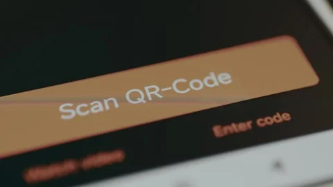 Person taps the option labeled Scan QR Code Stock Footage 329285437