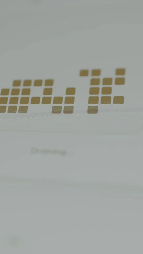 Person taps the QR code and the cells drain like sand Stock Footage 332510300