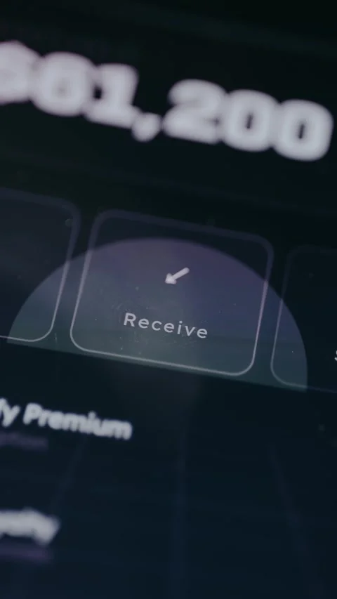 Person taps the Receive button from a financial app Video stock 331577969