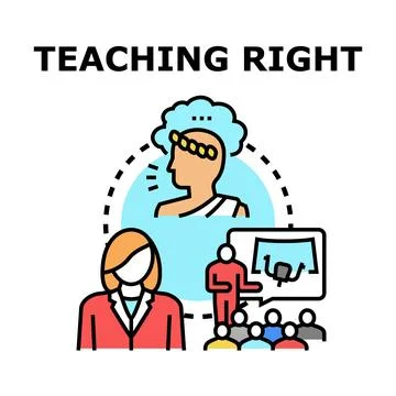 Person teaching group about ancient philosophy concepts Stock Illustration
