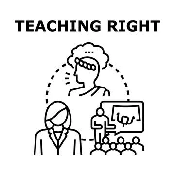 Person teaching group about ancient philosophy concepts Stock Illustration