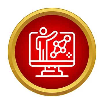 Person teaching online science lesson on computer monitor Stock Illustration