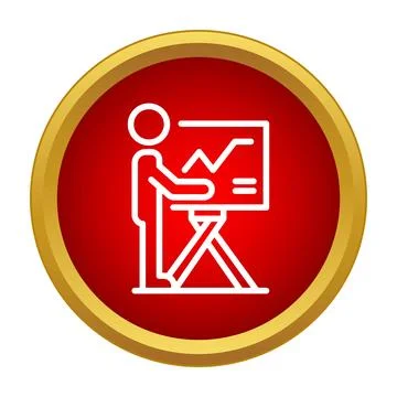 Person teaching workshop presentation with data graph Stock Illustration