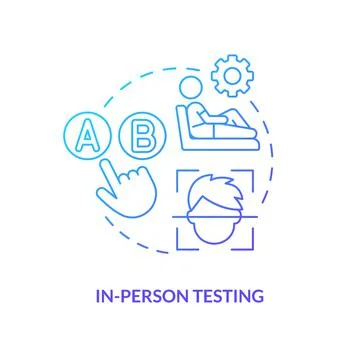 In-person testing blue gradient concept icon Stock Illustration