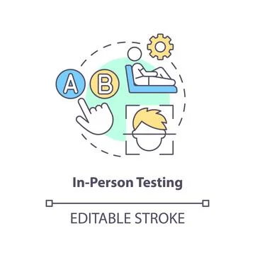 In-person testing concept icon Stock Illustration