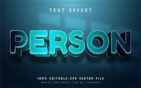 Person text, blue gradient text effect Stock Illustration