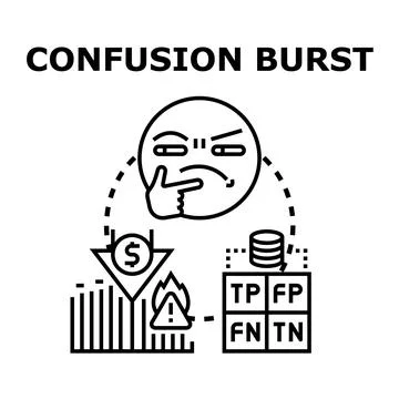 Person thinking about data analysis and financial loss Stock Illustration