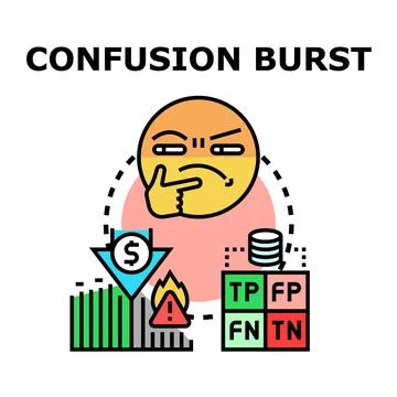 Person thinking about data analysis and financial loss Stock Illustration