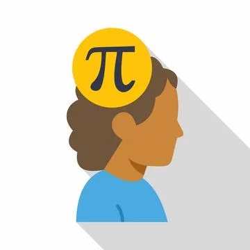 Person thinking about pi mathematical constant symbol 库存插图
