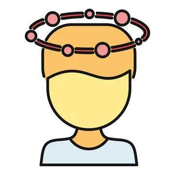 Person thinking with abstract circular thought process Ilustración de archivo