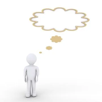 A person is thinking and a speech bubble Stock Illustration