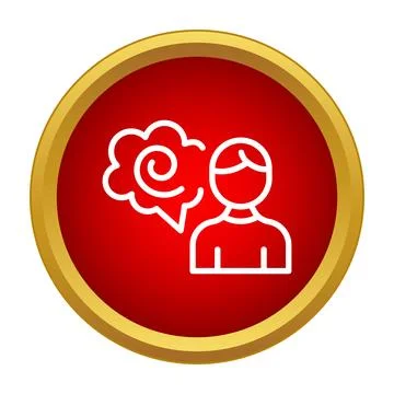 Person thinking brainstorm idea inside speech bubble icon Stock Illustration
