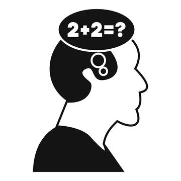 Person thinking calculating math problem in head Illustrazione stock