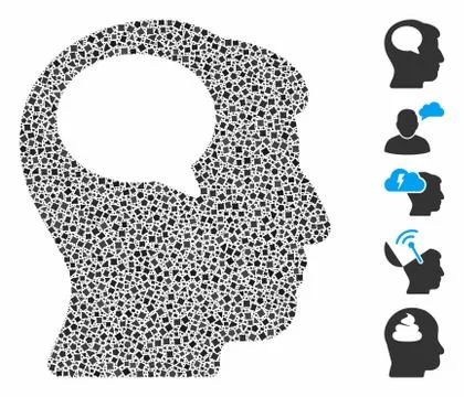 Person thinking Composition Icon of Inequal Items イラスト素材