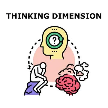 Person thinking, contemplating, and solving problem concept Stockillustratie