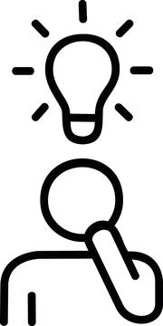 Person thinking creative idea line icon Stock Illustration