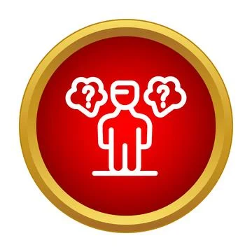 Person thinking decision making with question marks icon Illustrazione stock