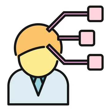 Person thinking developing new ideas with connections Stock Illustration