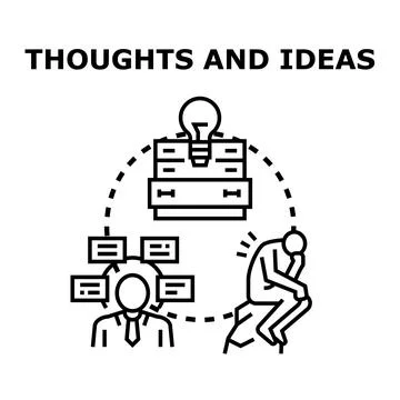 Person thinking developing solution generating creative ideas 스톡 일러스트