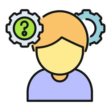 Person thinking exploring question solving problem concept Illustrazione stock