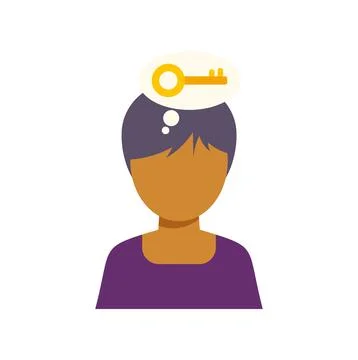 Person thinking, finding key solution to a problem Stock Illustration