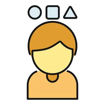 Person thinking logic problem solving and cognitive process Stock Illustration