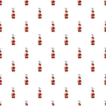 Person thinking with question mark seamless pattern イラスト素材