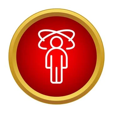Person thinking science with atomic symbol brain 스톡 일러스트