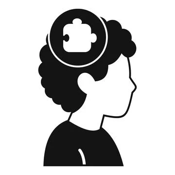 Person thinking, solving puzzle problem, finding solution Illustrazione stock