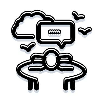 Person thinking with speech bubble and cloud Stock Illustration