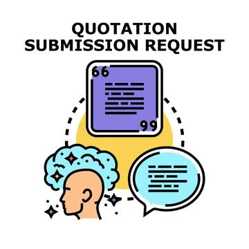 Person thinking submitting a quotation request concept Ilustración de archivo