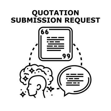 Person thinking submitting a quotation request concept Stock Illustration