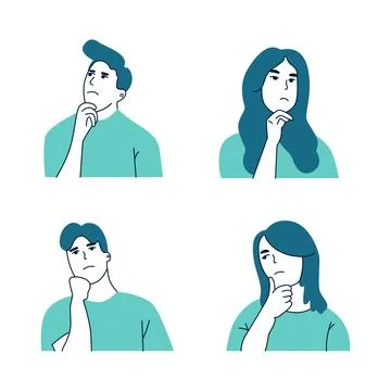 Person is thinking vector flat illustration 스톡 일러스트