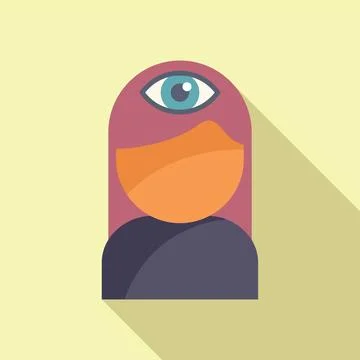 Person third eye icon flat vector. Coping skills Illustrazione stock