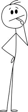 Person in thoughtful pose Vector Stock Illustration