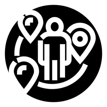 Person tracking location global connection navigation digital technology Illustrazione stock