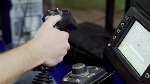 A person is trained on a rig simulator. Stock Footage 162271153