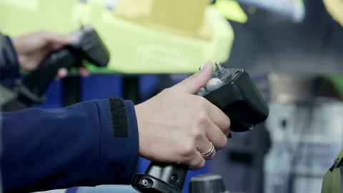 A person is trained on a rig simulator. Stock-Footage 163373405