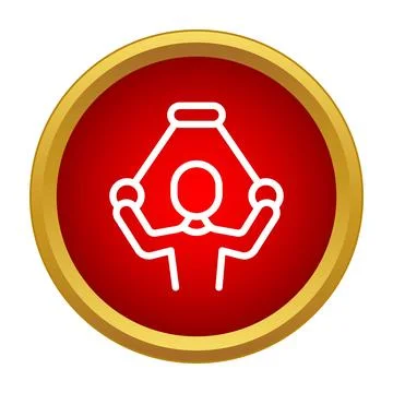 Person training on cable cross machine icon Stockillustratie