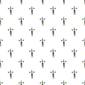 Person training with dumbbells in workout pattern Stock Illustration