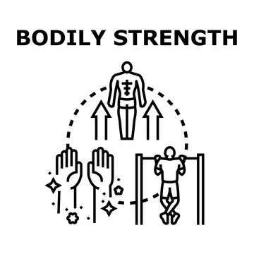 Person training pulling up increasing bodily strength concept Stock Illustration