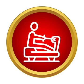Person training on a rowing machine icon Stock Illustration