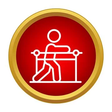 Person training using walking bars rehabilitation icon Ilustración de archivo