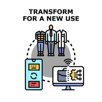 Person transforming various occupations with digital connectivity Stock Illustration