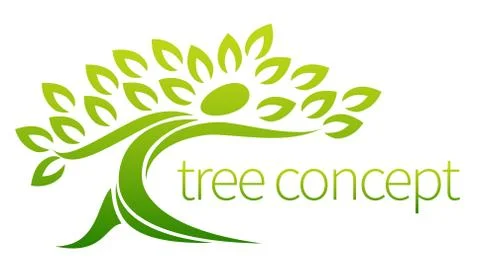 Person tree icon concept Illustrazione stock