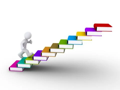 Person tries to aquire knowledge Stock Illustration