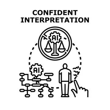 Person trusting human interpretation over artificial intelligence judgment Stock Illustration