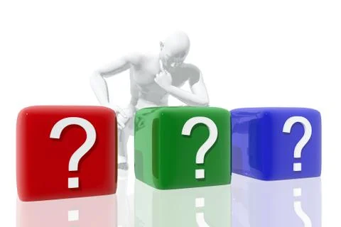 Person trying to decide between three options Stockillustratie